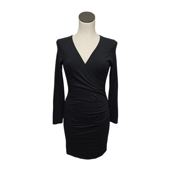 Athleta‎ Womens Wilder Dress Size XS Fitted Bodycon Long Sleeve Jersey Mini Wrap - Picture 1 of 13